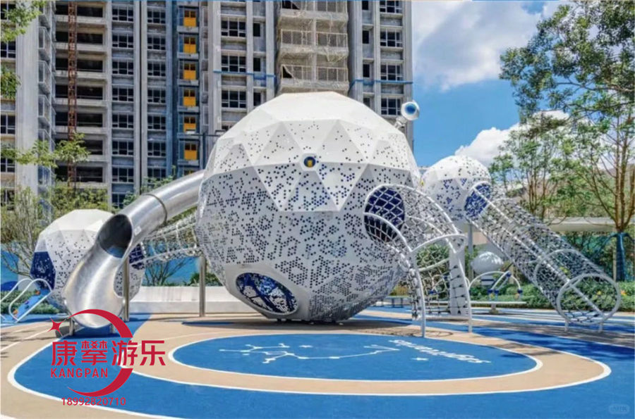 小區(qū)兒童樂(lè)園不銹鋼滑梯設(shè)