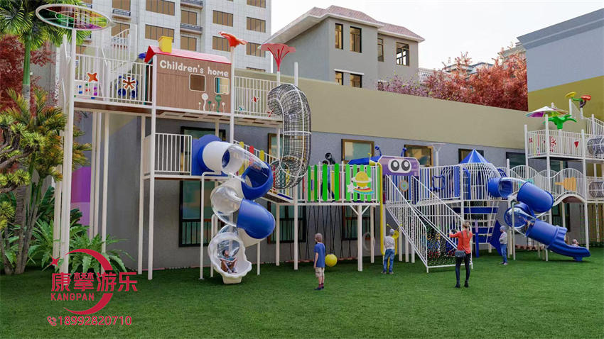 幼兒園戶外大型廊架組合定制