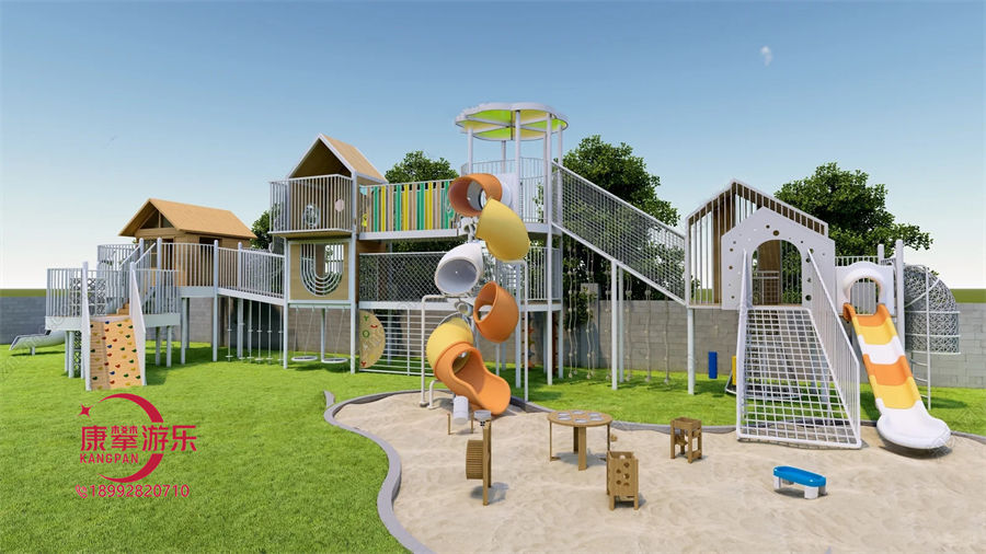 幼兒園木質(zhì)樹屋非標(biāo)滑梯定制
